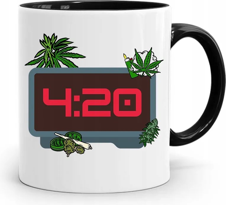 Dohányosoknak 420 Cbd Bögre Fekete Ajándék fényképes nyomtatással