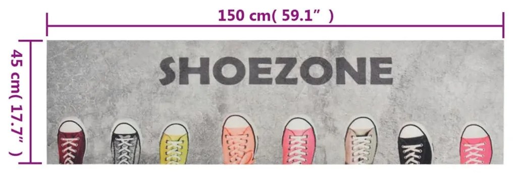 mosható shoezone feliratos bársony konyhaszőnyeg 45x150 cm