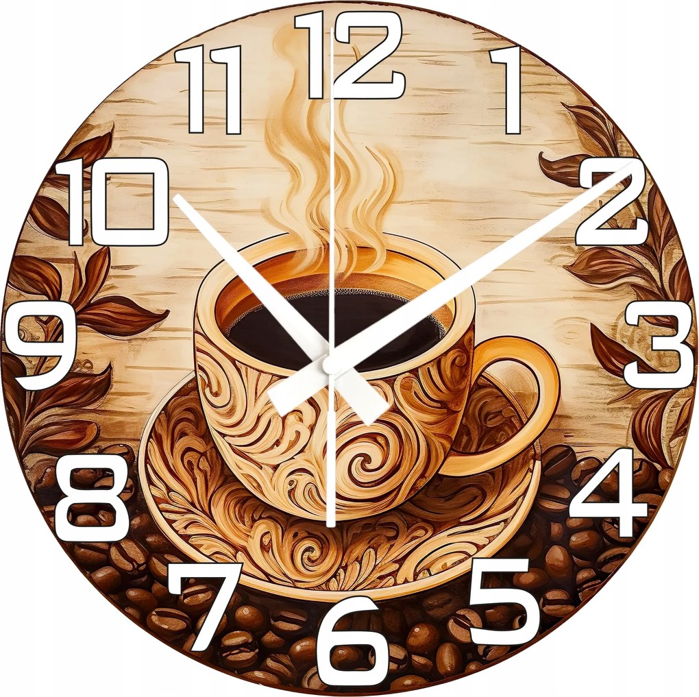 Dekoratív óra Kávé A Deszkán Gyönyörű Ajándék Nagy Óra 45 cm