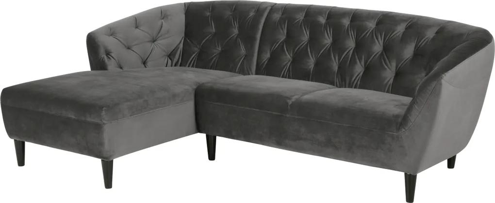 Luxus ülőgarnitúra Nyree 222 cm balos - sötét szürke