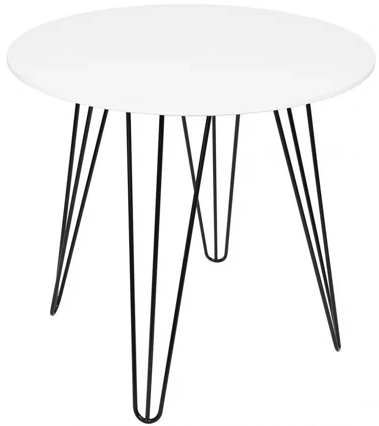 Kerek étkezőasztal HARRY 90x90, fehér