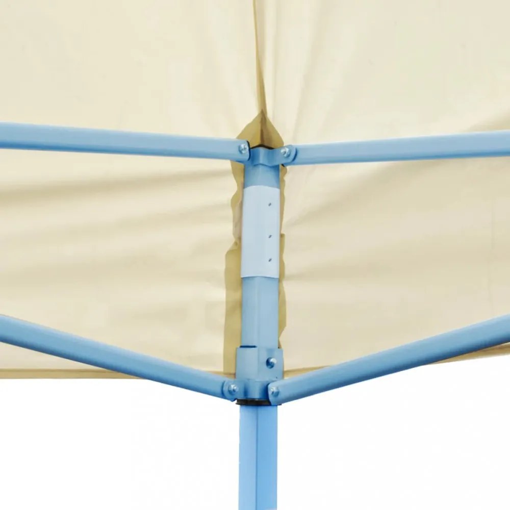krémszínű összecsukható pavilon 3 x 6 m