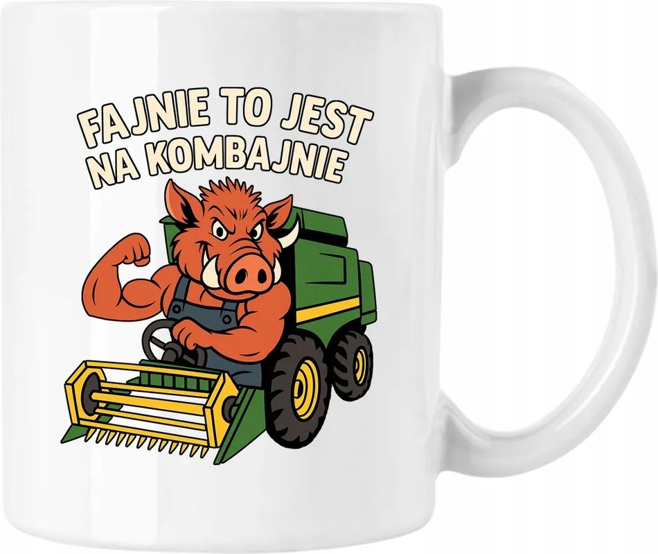 Vaddisznó bögre kombájnhoz fehér 330ml