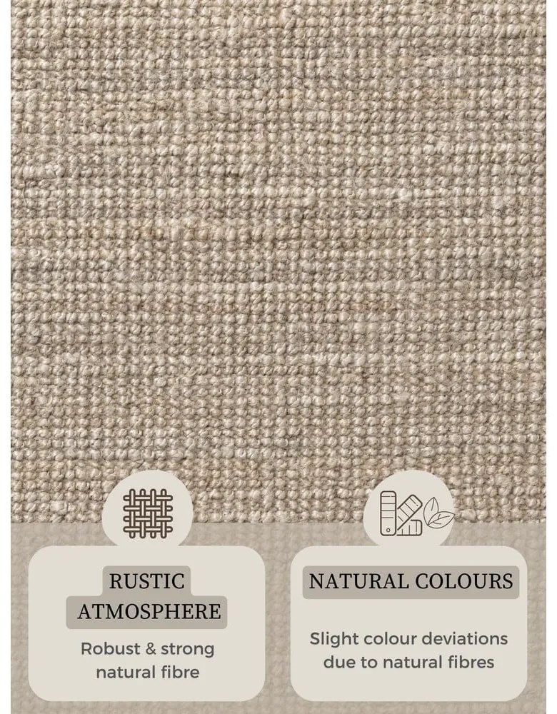 Krémszínű juta kerek szőnyeg ø 160 cm Bouclé Jaipur – Hanse Home
