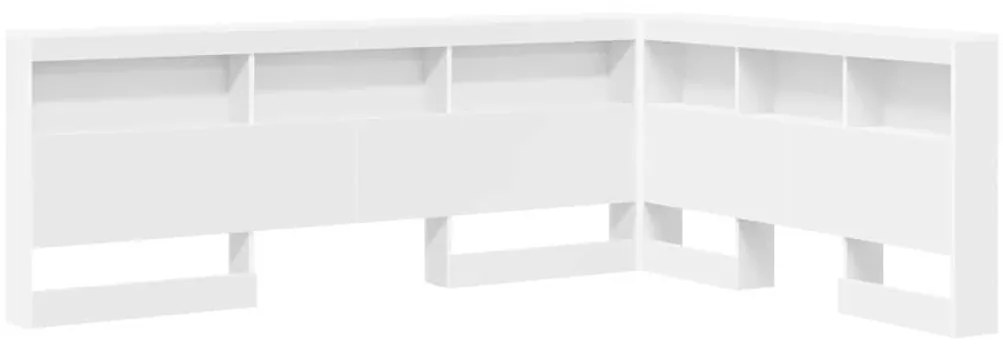 Tároló fejtámla polcokkal fejtámlával Fehér 135 cm Faanyag