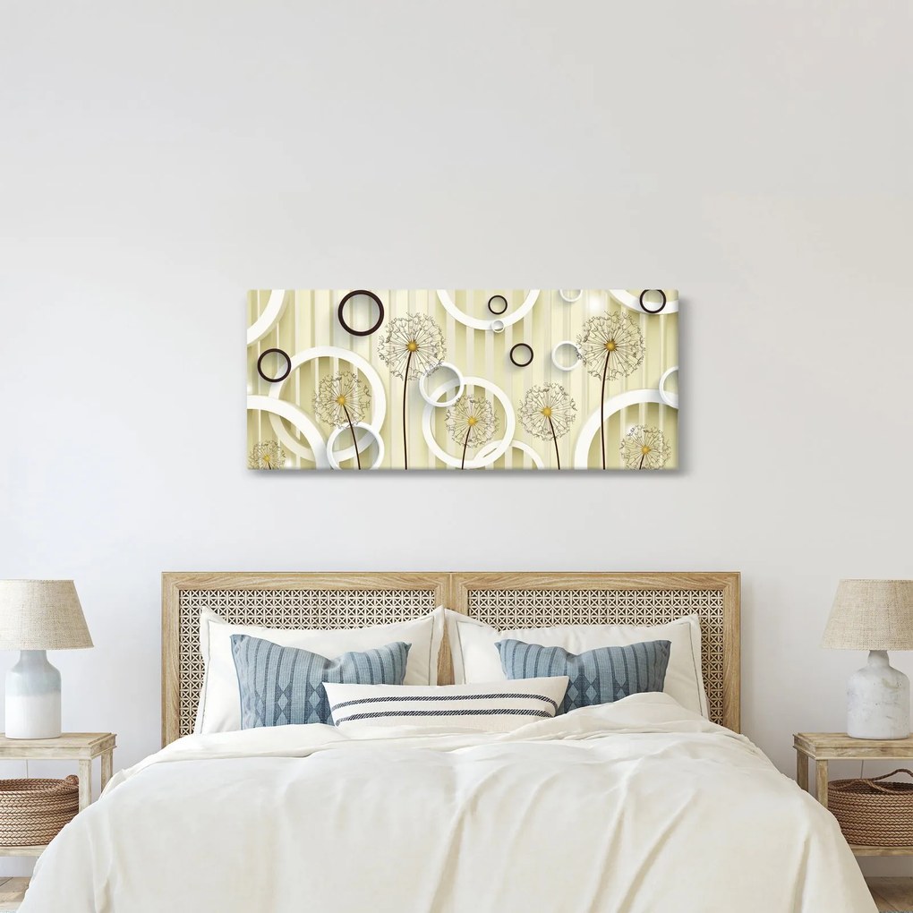 Absztrakt pitypangos kép (120x50 cm)
