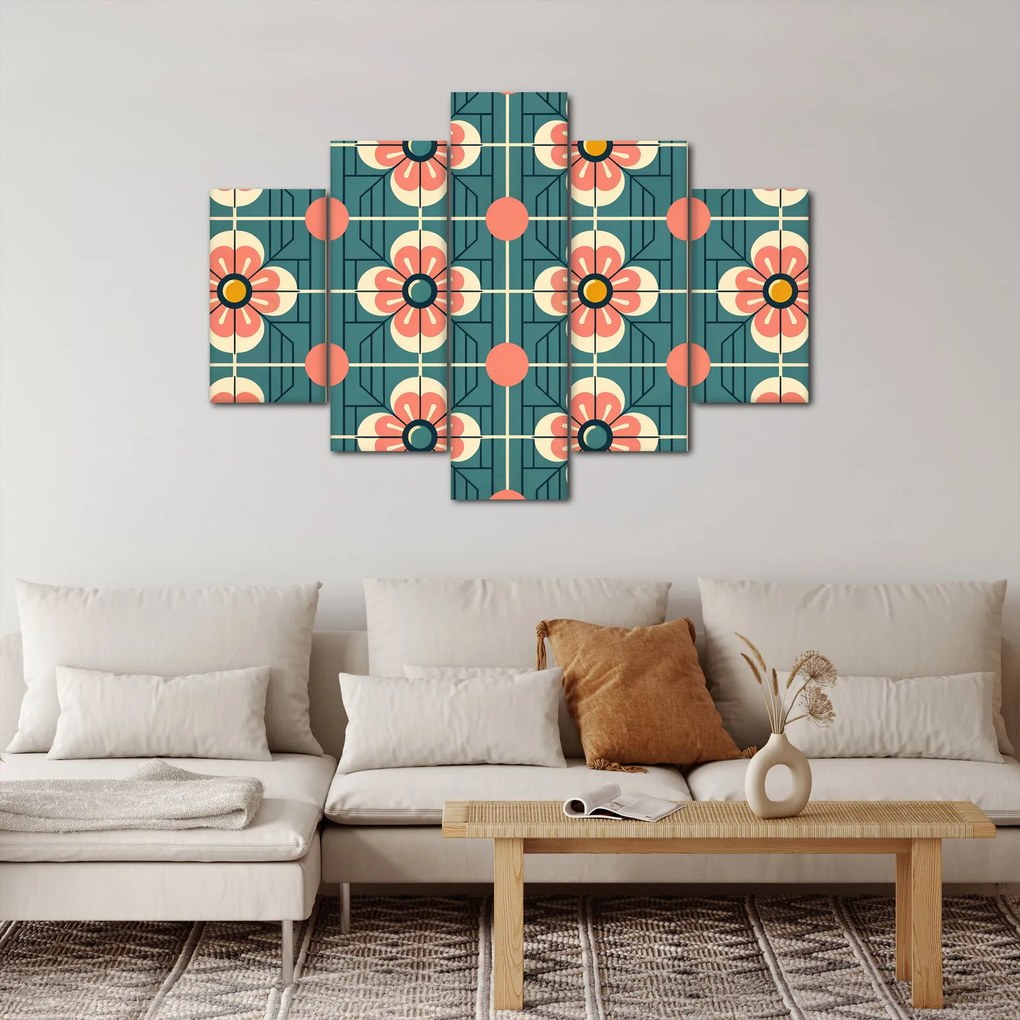 Kép - Retro virágminta (150x105 cm)
