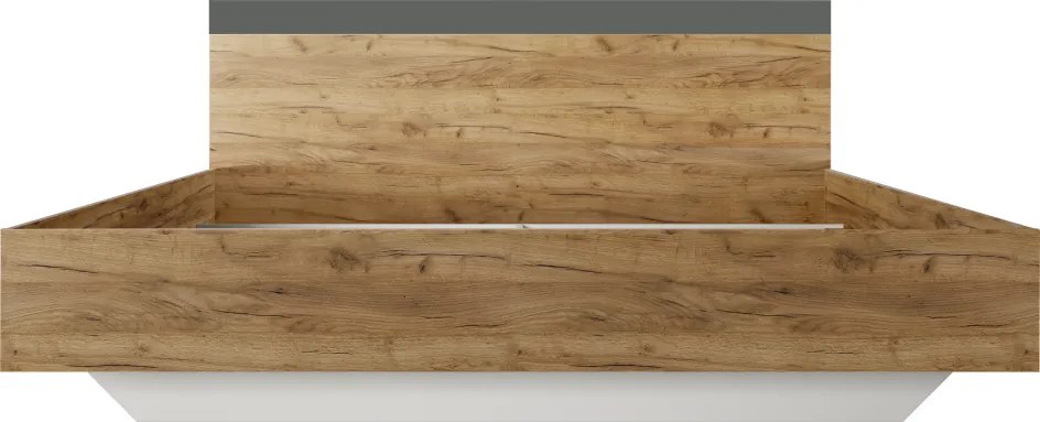 Dupla ágy, 160x200, tölgy artisan/grafit, GABRIELA