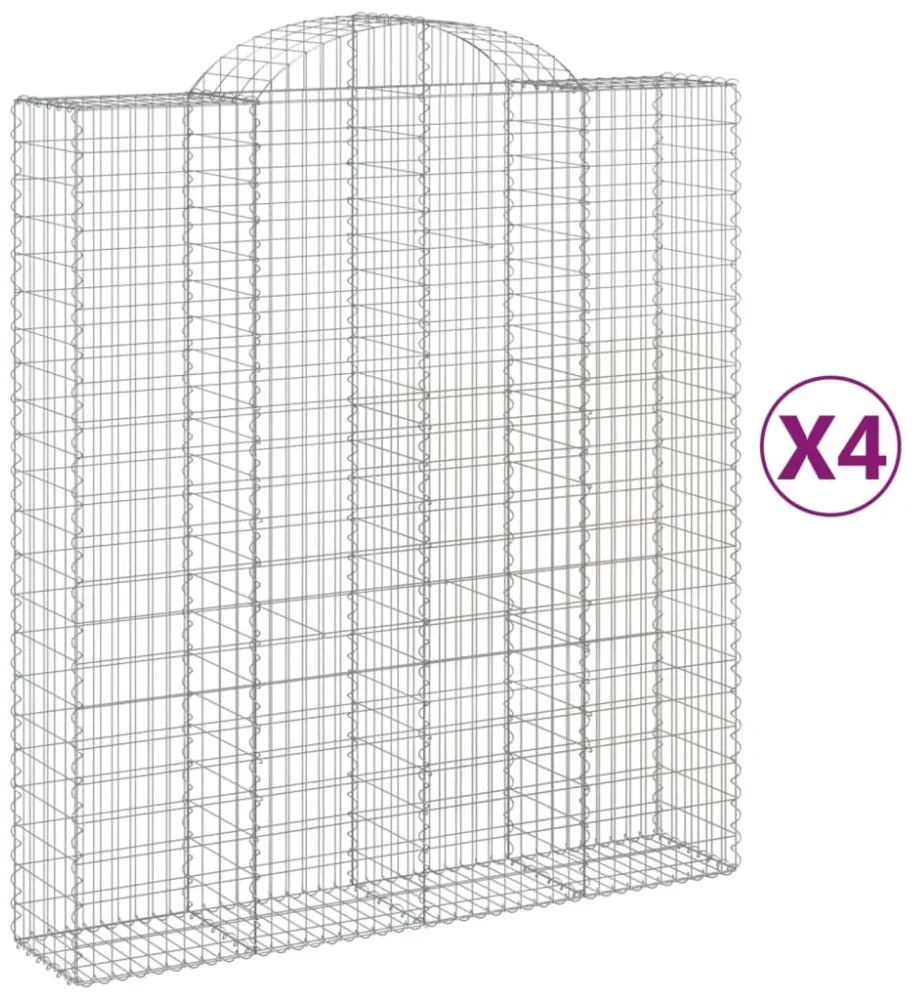 4 db íves horganyzott vas gabion kosár 200x50x220/240 cm