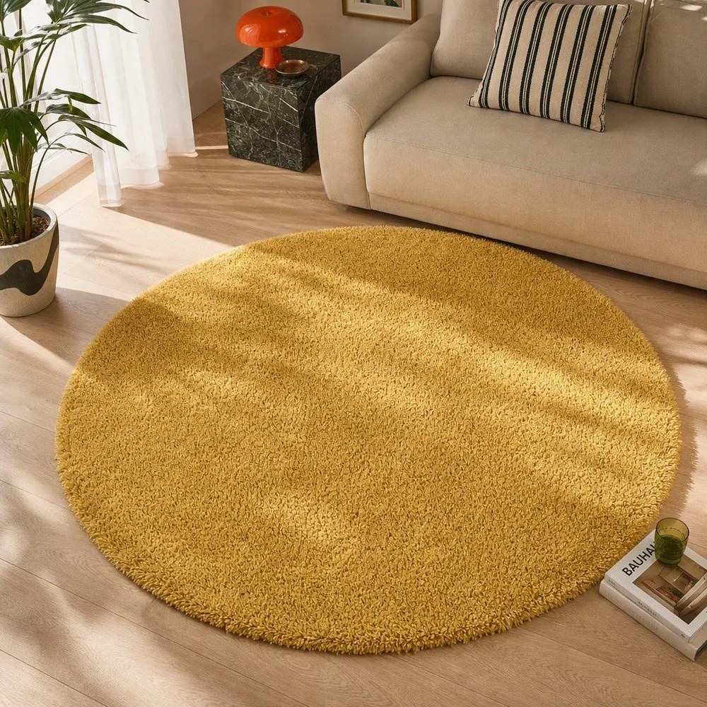Aqua Liso sárga szőnyeg, ø 100 cm - Universal