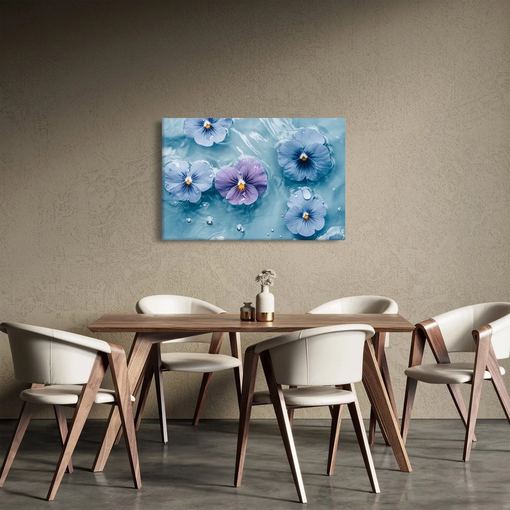 Kép - Ibolyák a vízben (90x60 cm)