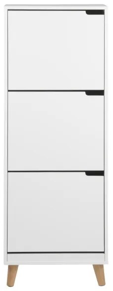 Fehér CARLY cipős szekrény 3 fiókkal