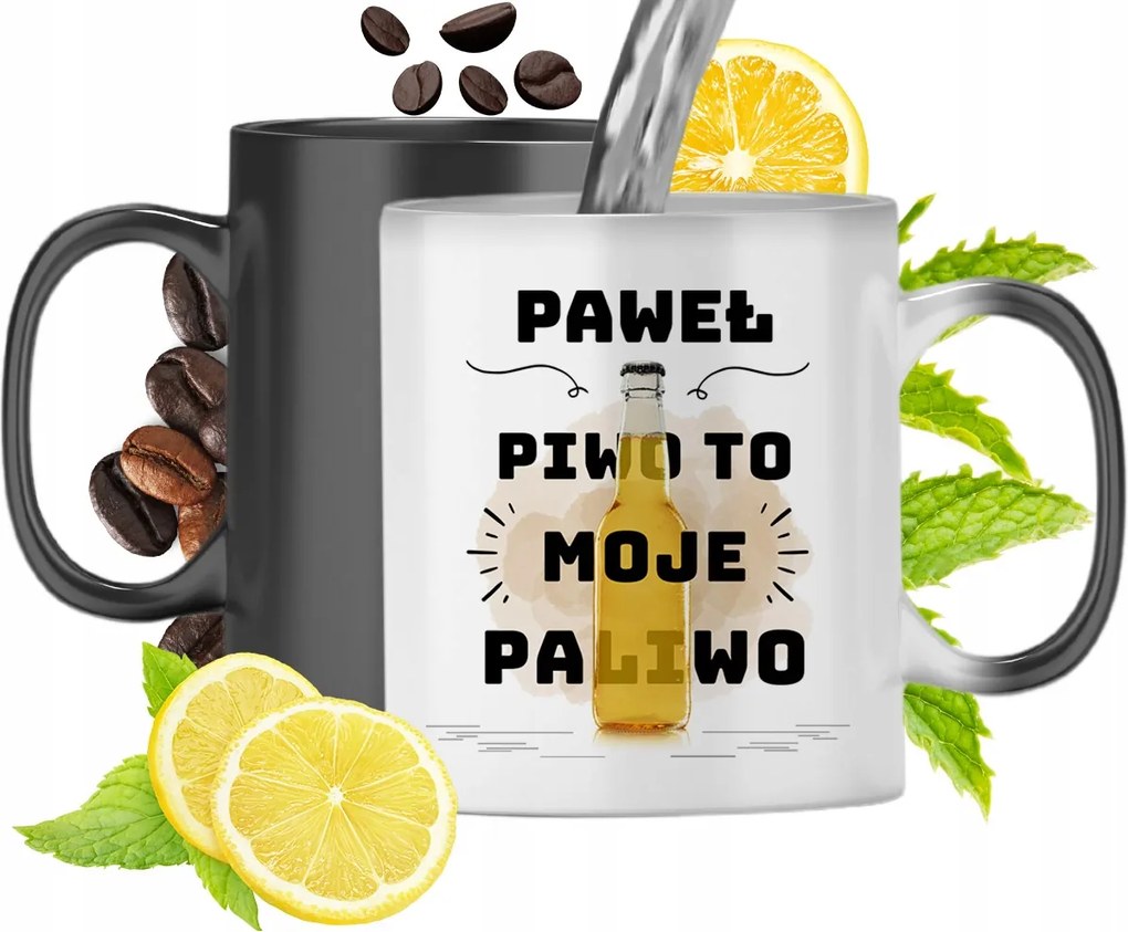 Mágikus bögre Pálnak Fekete matt nyomott mintával 330ml