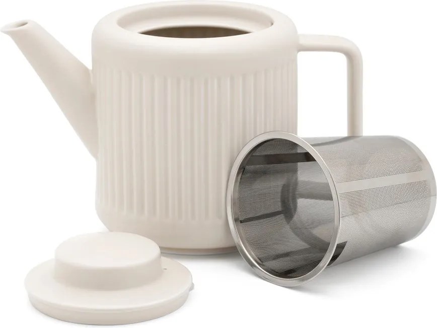 Fehér porcelán teáskanna szűrővel 1,2 l Skagen – Bredemeijer
