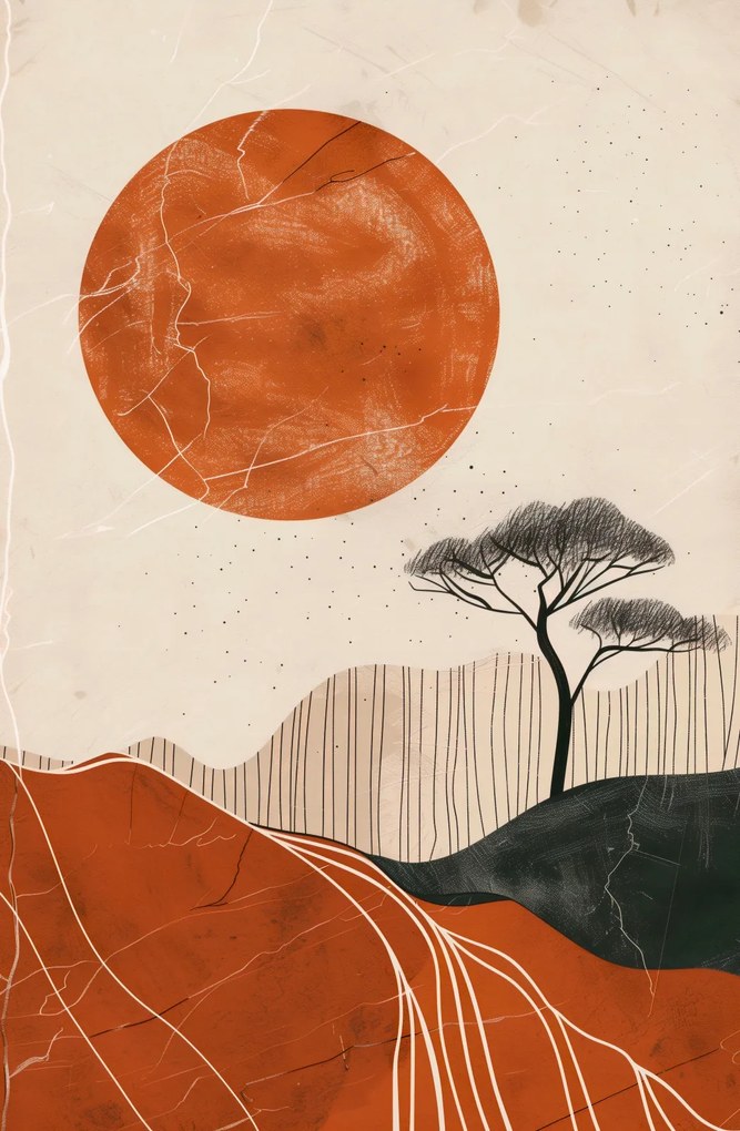 Poszter 53x81cm Afrikai naplemente