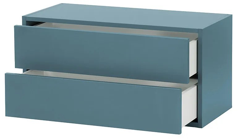Boxie 2 fiókos fali szekrény 40x80x37 cm petrol kék