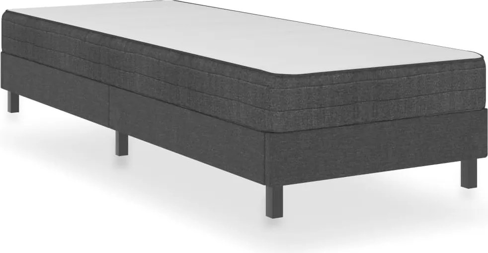 vidaXL szürke szövetkárpitozású rugós ágykeret 90 x 200 cm