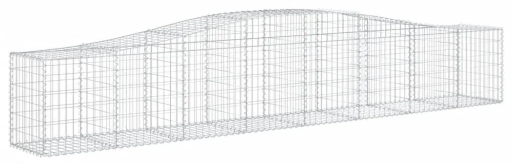 vidaXL 4 db íves horganyzott vas gabion kosár 400x50x60/80 cm
