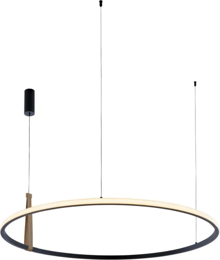 ZUMA LINE 22808-WOOD Modern Led Függesztett Lámpa Fekete, Faipari LED IP20