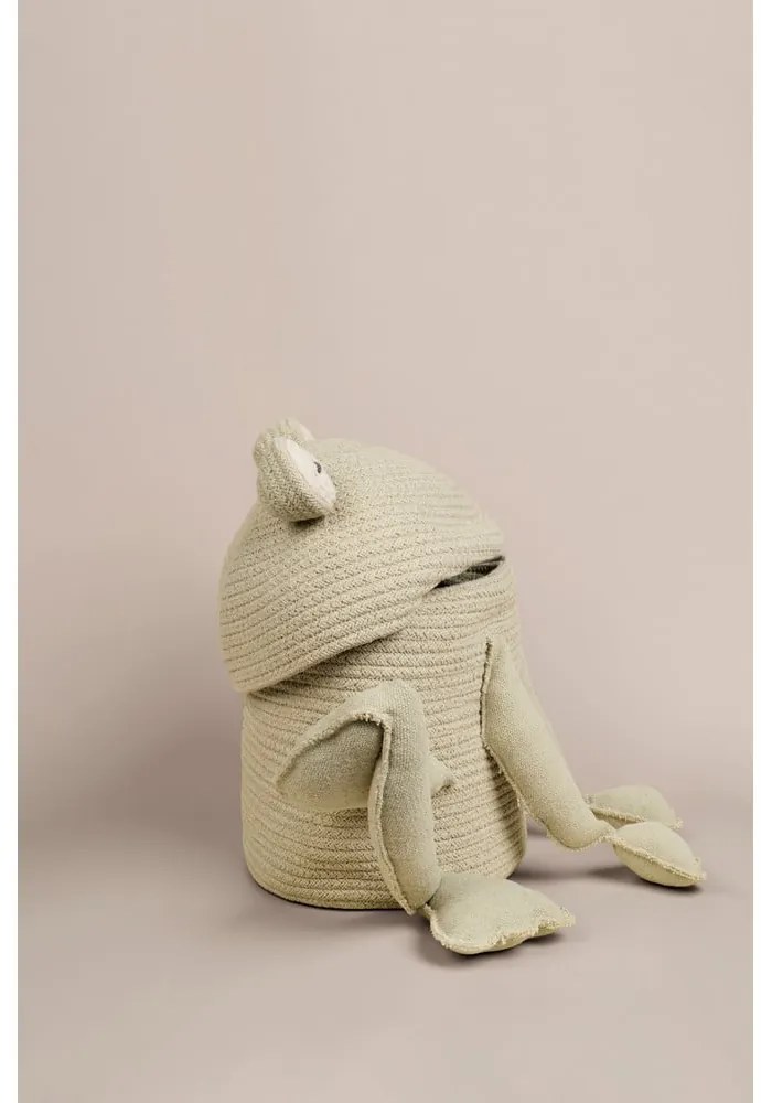 Világoszöld textil játéktároló kosár ø 23x35 cm Fred the Frog – Lorena Canals