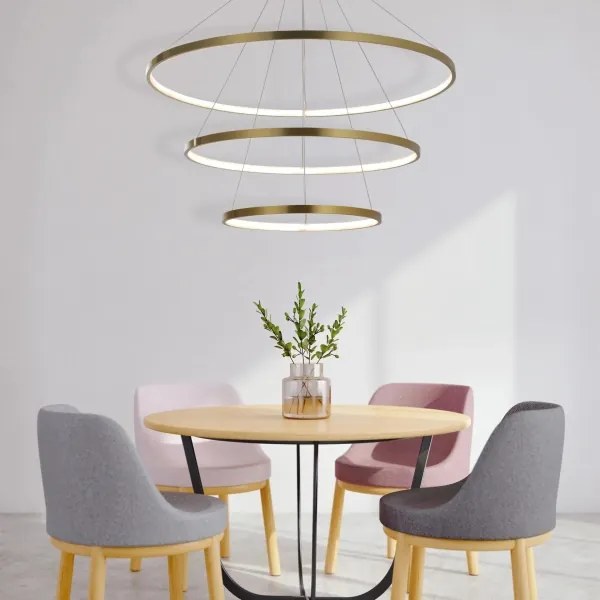 LED Csillár zsinóron LEA LED/60W/230V 4000K átm. 80 cm arany