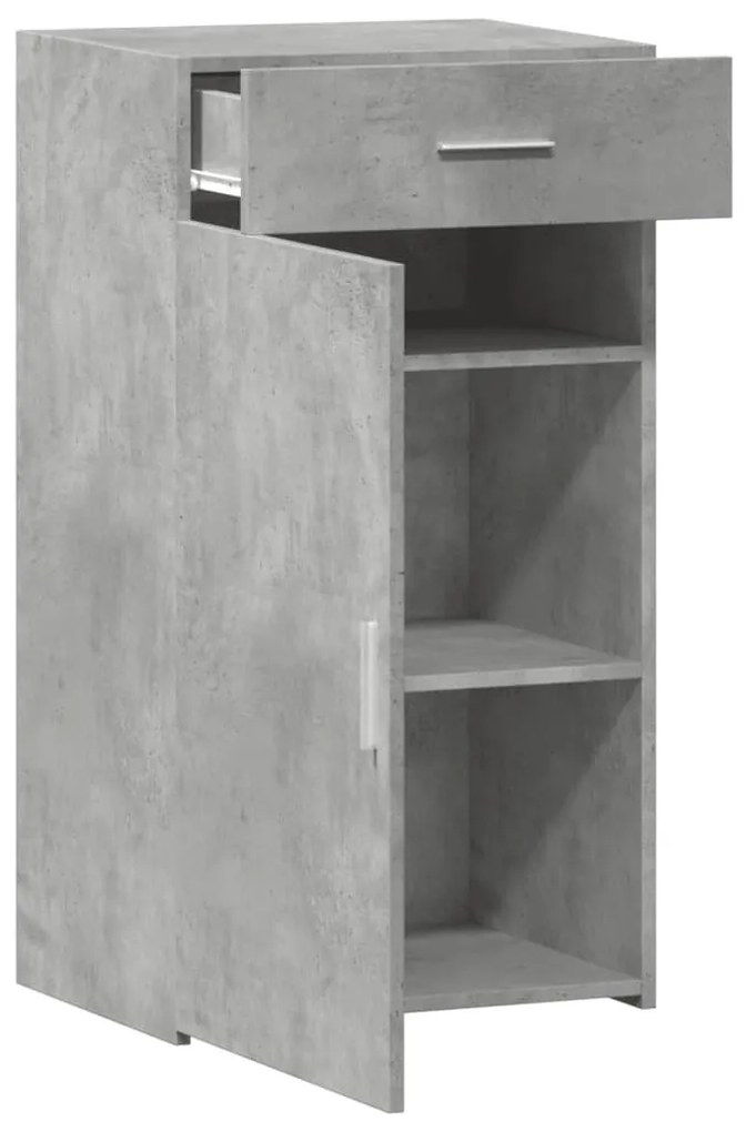 betonszürke szerelt fa tálalószekrény 50 x 42,5 x 93 cm