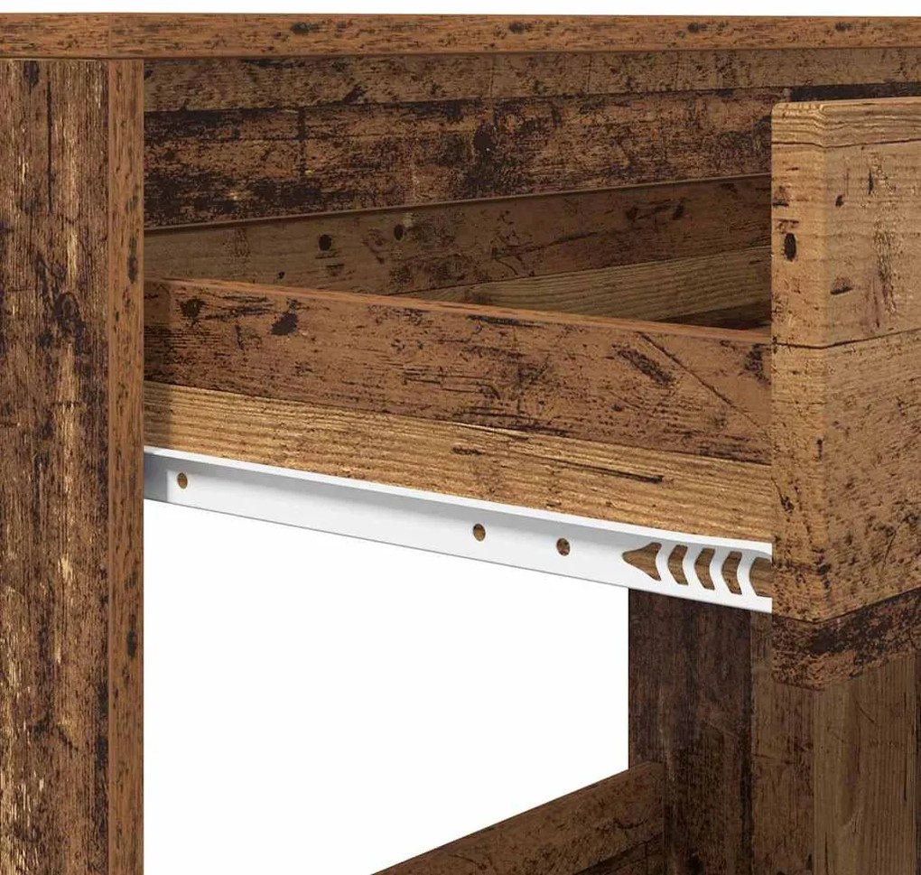 vidaXL Asztal fiókkal tárolóval Öreg fa 100 x 50 x 78 cm Faanyag