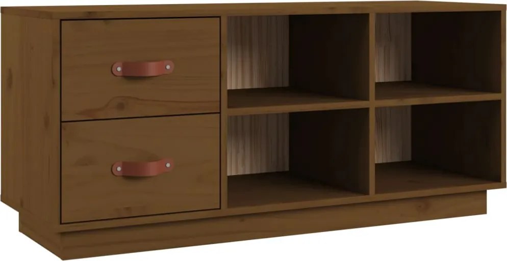 vidaXL mézbarna tömör fenyőfa cipőtároló pad 100 x 34 x 45 cm