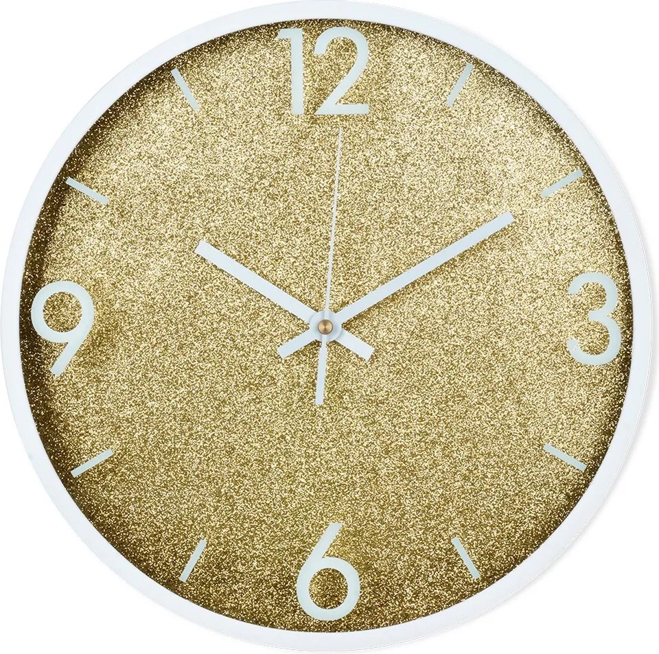 Falióra falra akasztható dekoratív divatos kerek Fehér Arany 29 cm