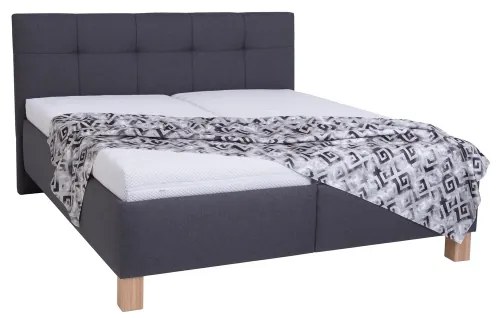 Kárpitozott MARIA ágy matraccal és ágyneműtartóval 160x200 cm szürke