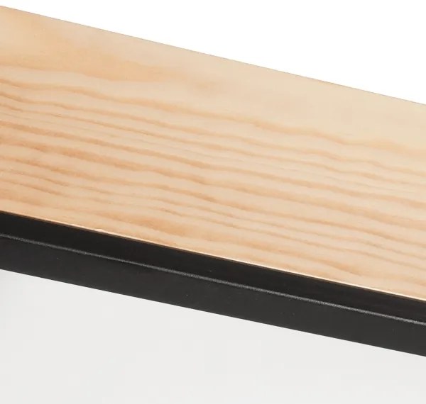 Mennyezeti lámpa NATURAL SQUARE 4xE27/15W/230V 48x48 cm fenyő/fekete