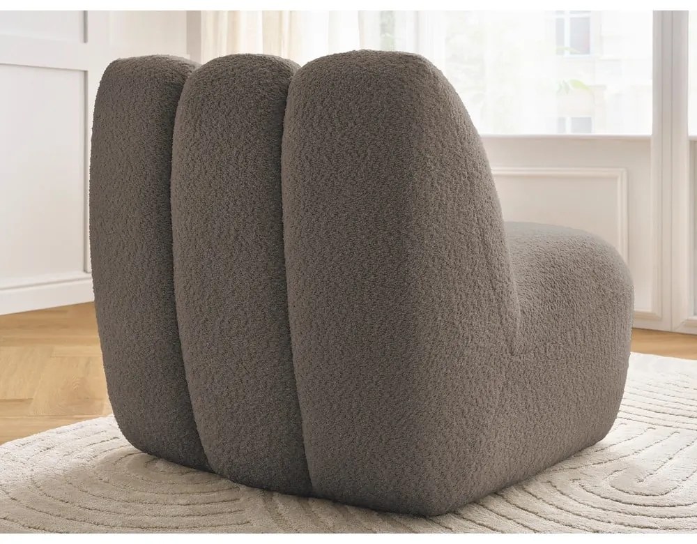 Szürkésbarna buklé fotel Janissaire – Bobochic Paris