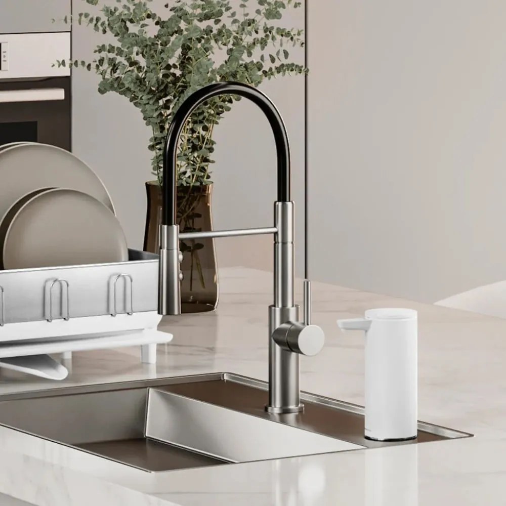 Fehér automata fém szappanadagoló 266 ml – simplehuman