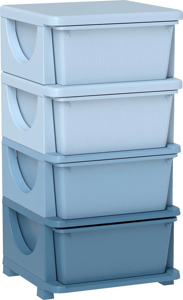 HOMCOM Gyerek Szekrény Tárolóval, Játék Szervező Négy Szinttel 3-6 Éves Korú Gyerekek Számára 37 x 37 x 76 cm | Aosom