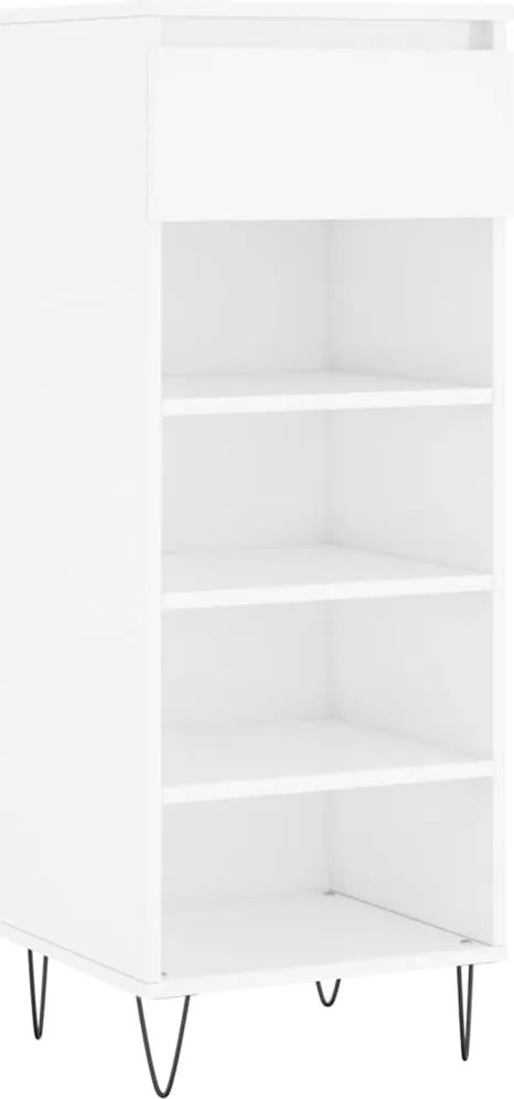 vidaXL magasfényű fehér szerelt fa cipőszekrény 40x36x105 cm