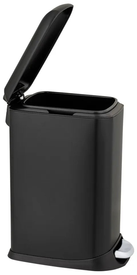 Matt fekete acél pedálos szemetes 12 l Design – Wenko