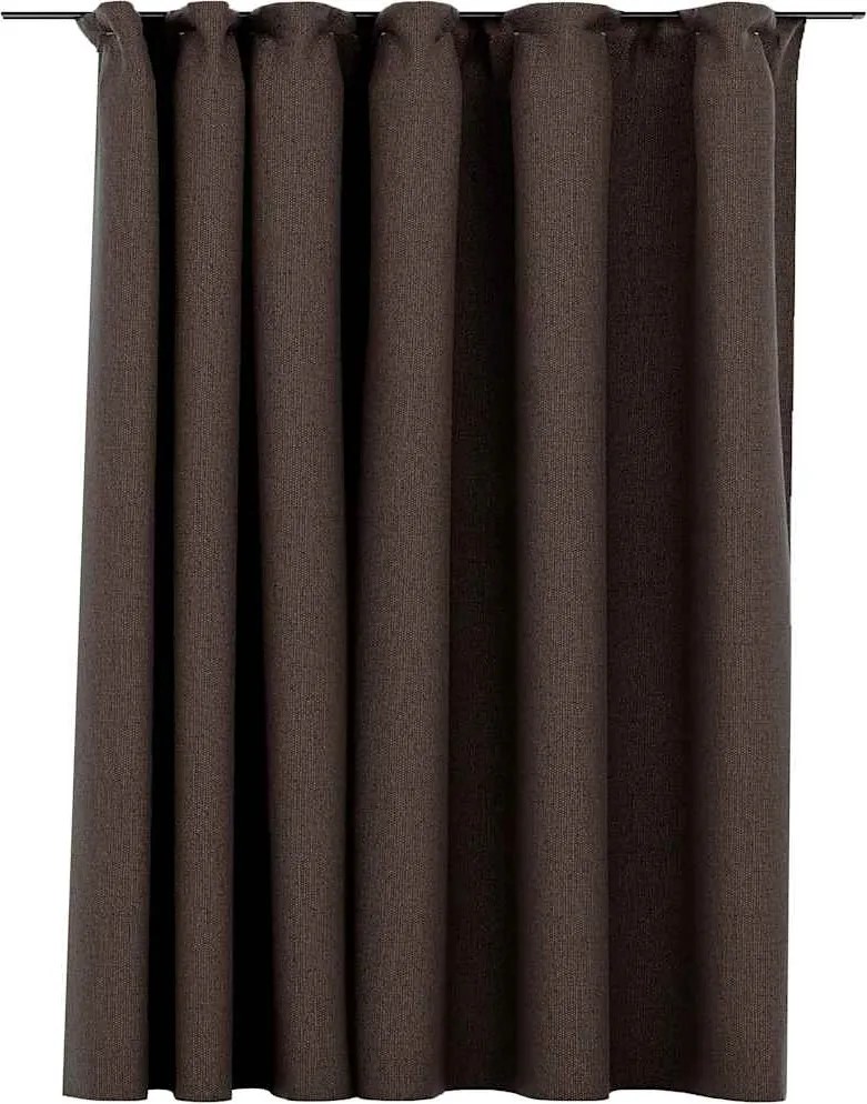 vidaXL tópszínű vászonhatású sötétítőfüggöny kampókkal 290x245 cm