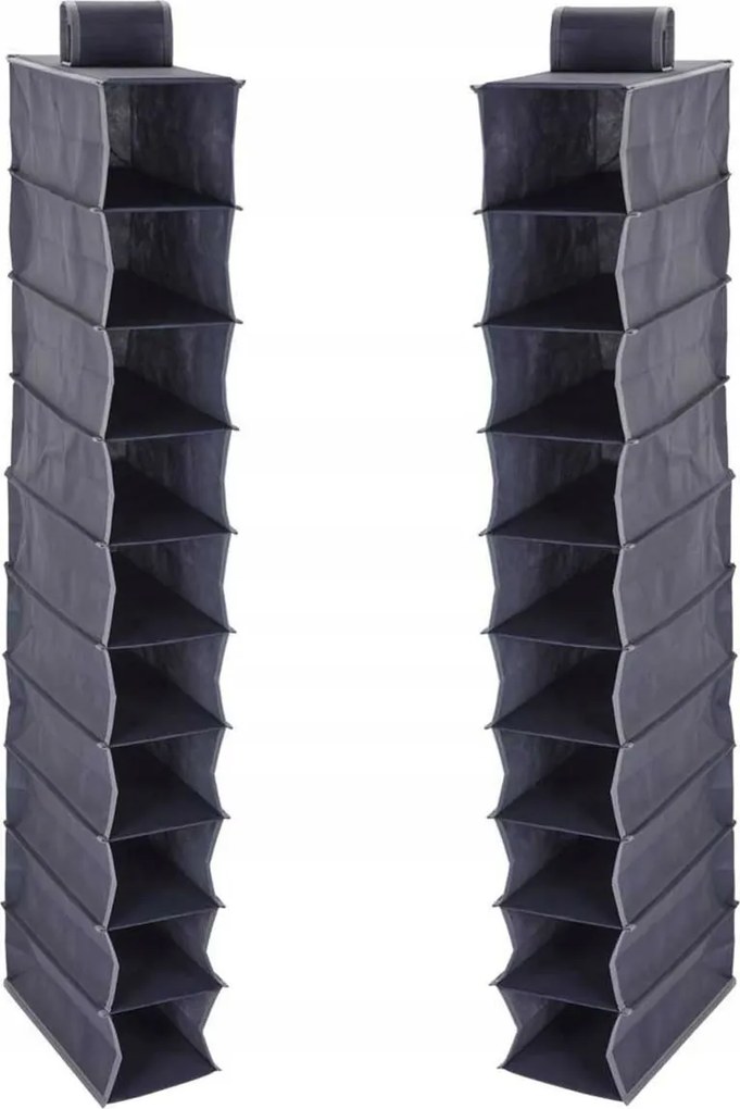 Akasztós szekrényrendező 10 rekeszes Textil Akasztós Polc 120x30 cm