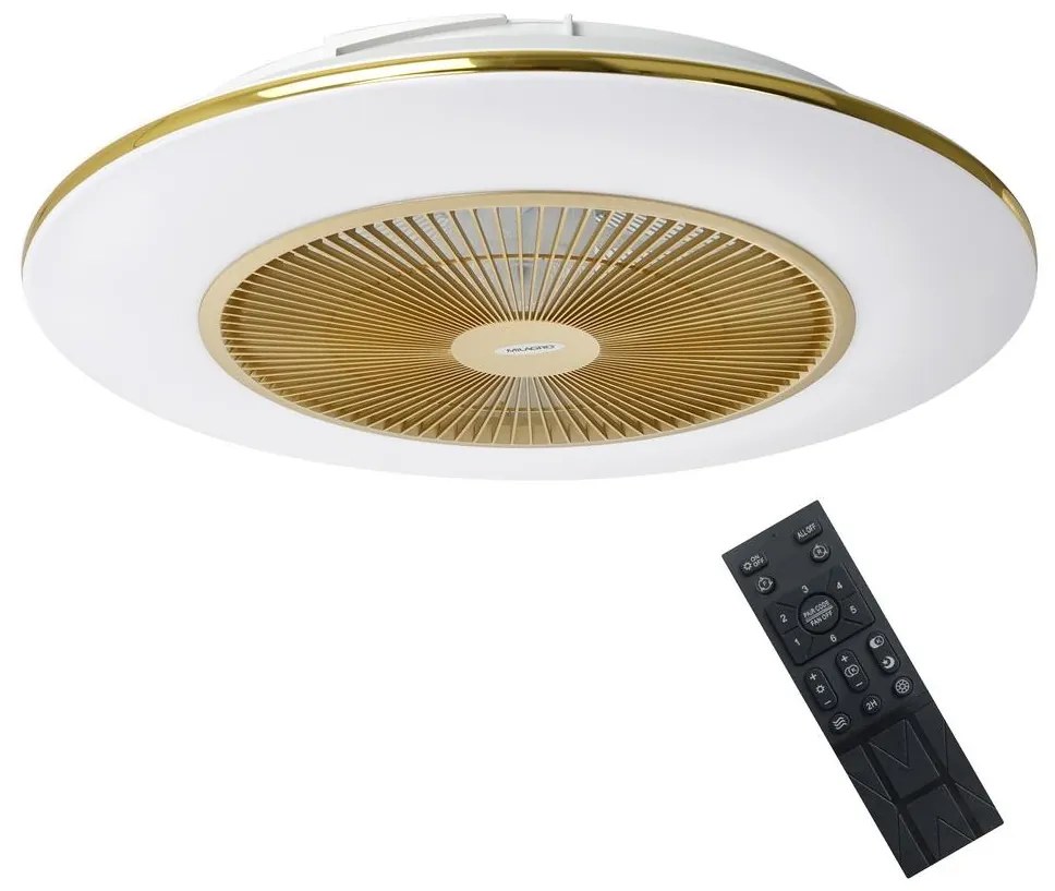 Brilagi - LED Dimmelhető lámpa ventilátorral AURA LED/38W/230V arany + távirányító