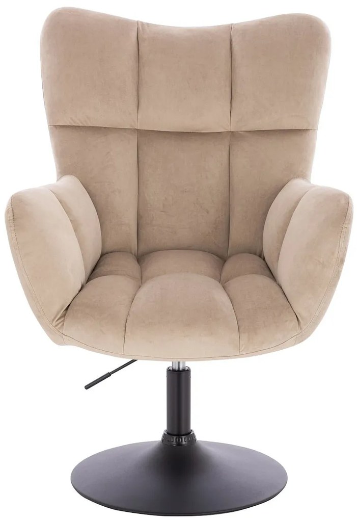 HR650N Latte modern velúr szék fekete lábbal