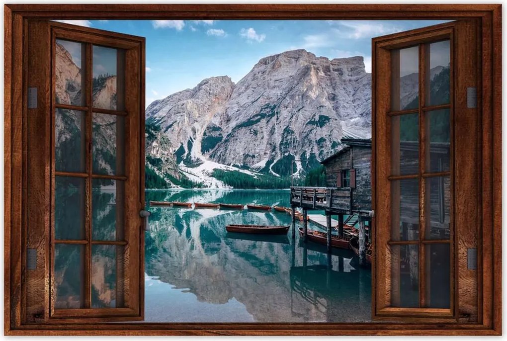 Poszterek 60x40 Hegyi tó és házikó