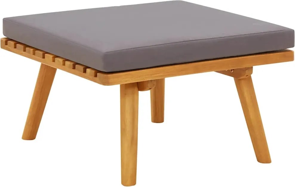 vidaXL tömör akácfa kerti lábzsámoly párnával 60 x 60 x 29 cm