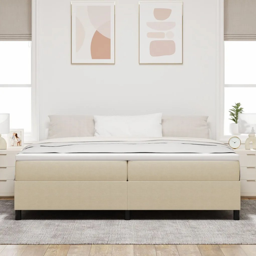 Boxspring Ágy Világos Zöld Szürke 200x200 cm Corduroy Szövet