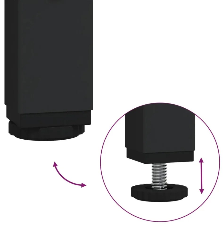 vidaXL fekete szerelt fa és fém dohányzóasztal 100 x 50 x 45 cm