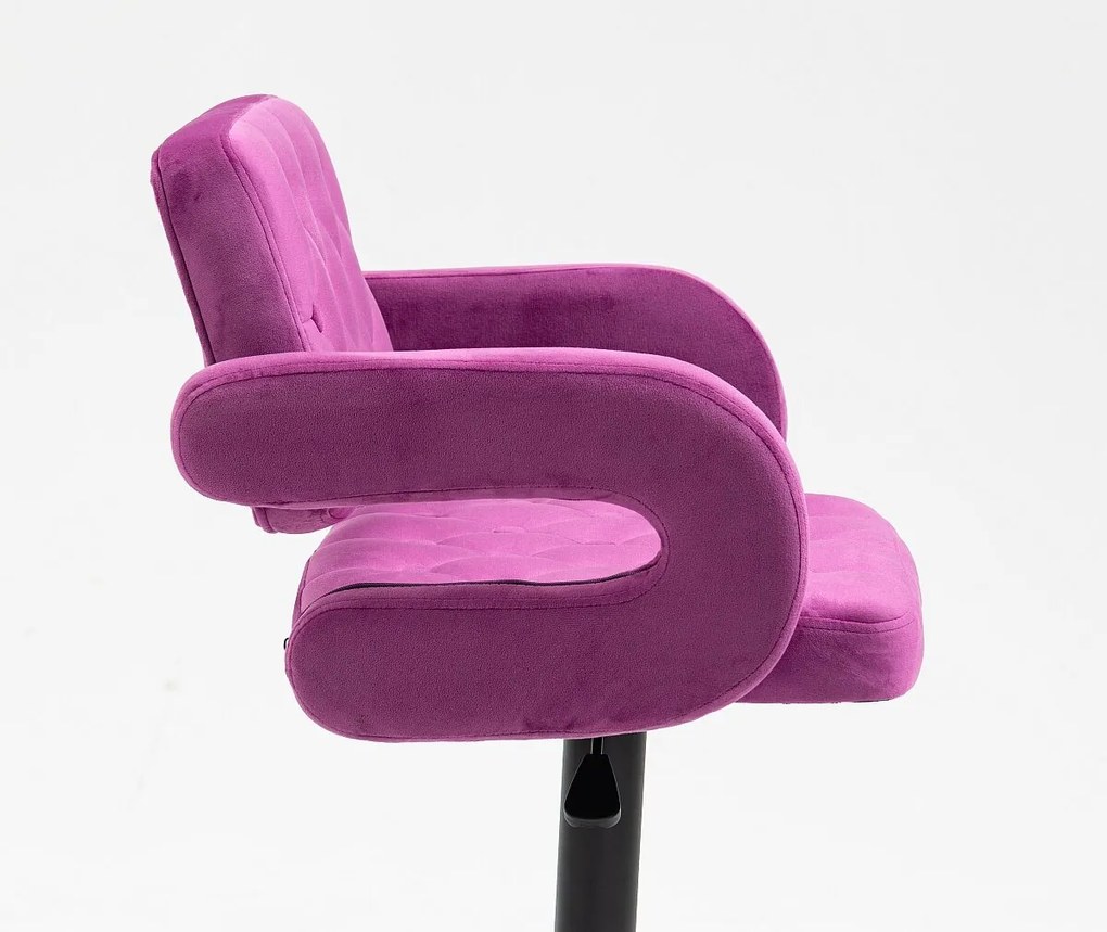 HR8403KW Fukszia modern velúr szék fekete lábbal