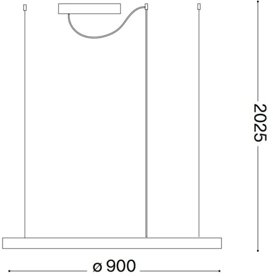 Ideal Lux - LED Dimmelhető csillár zsinóron ORACLE S LED/42W/230V 4000K átm. 90 cm fehér
