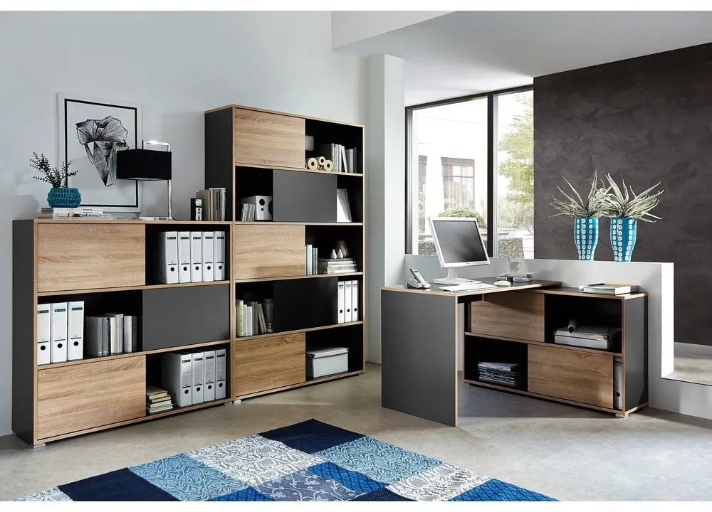 Íróasztal tölgyfa dekorral 120x120 cm Slide - Germania