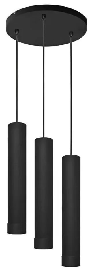 Csillár zsinóron KARADON 3xGU10/30W/230V fekete