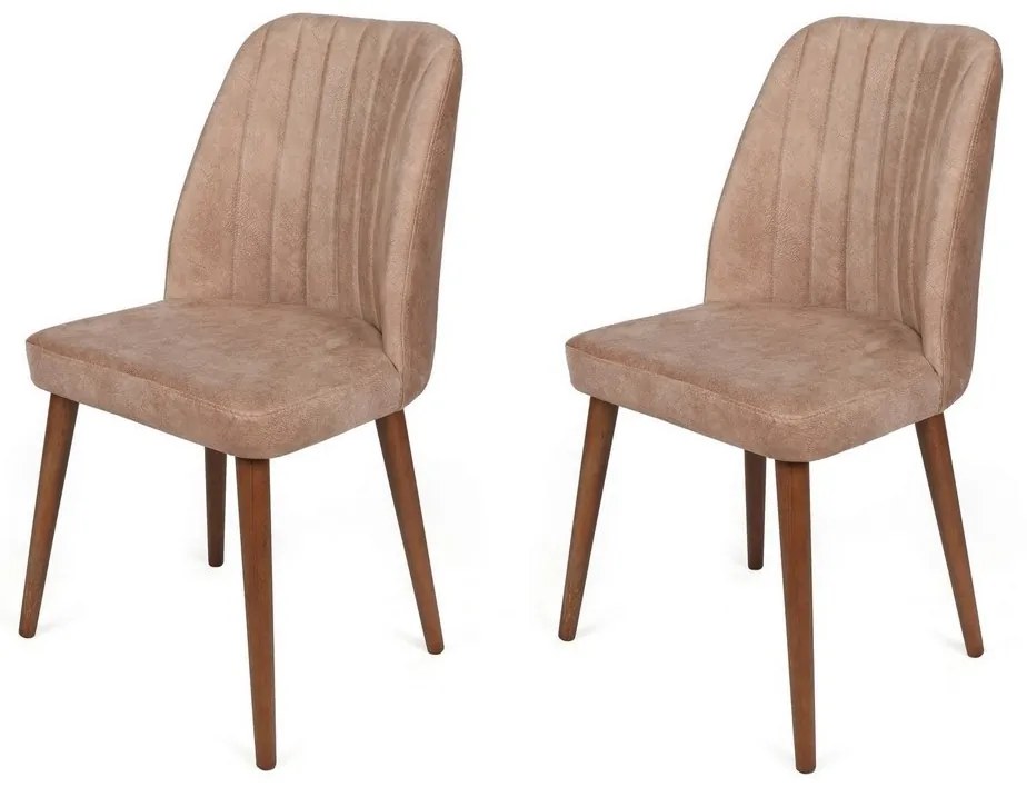 Alfa Beige and Walnut étkezőszék szett, 2 db