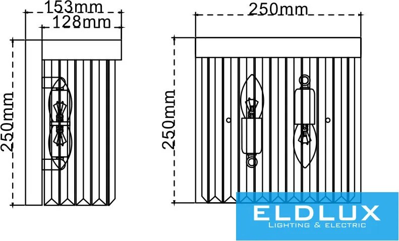 ELDLUX OMW6003-D250 ELDILEN Kristály Fali Lámpa IP20